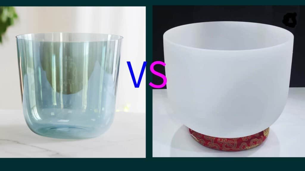 frosted crystal singing bowl vs clear crystal singing bowl